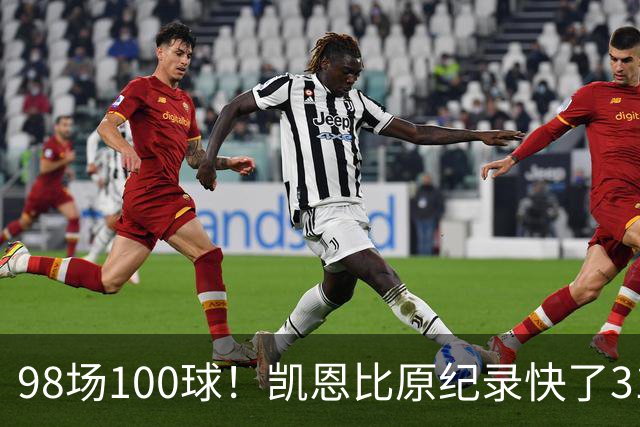 98场100球！凯恩比原纪录快了31场